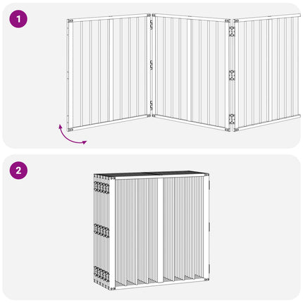 Hundgrind 12 pcs Svart 60 x 60 cm Galvaniserat Stål