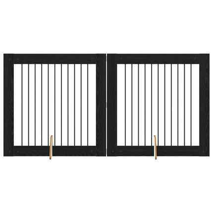 Hundgrind med ställningar 2 pcs Svart ek 100 x 100 cm
