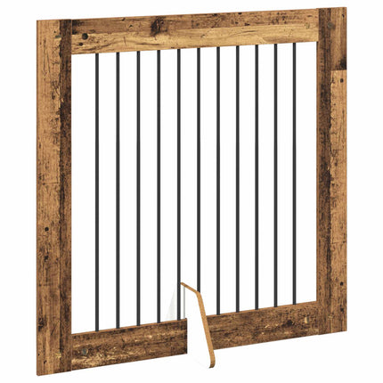 Hundgrind med ställningar 2 pcs Gammalt trä 100 x 100 cm