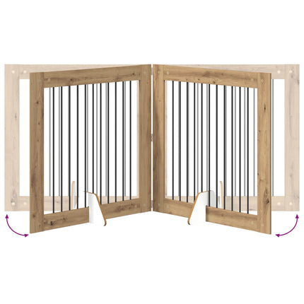 Fällbar hundgrind med stativ 2 pcs Artisan-ek 200,5 cm