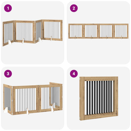 Fällbar hundgrind med stativ 4 pcs Artisan-ek 401 cm