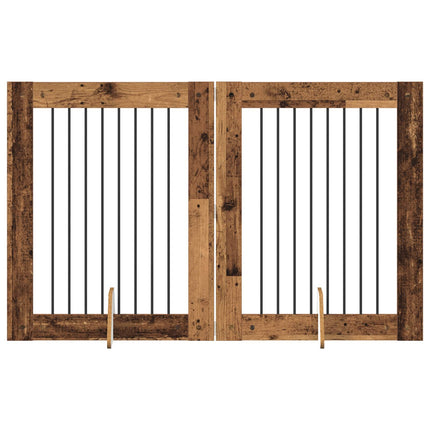 Hundgrind med ställningar 2 pcs Gammalt trä 80 x 100 cm