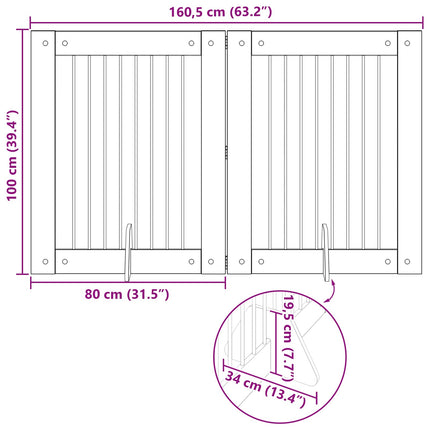 Hundgrind med ställningar 2 pcs Gammalt trä 80 x 100 cm