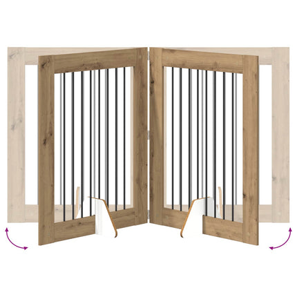 Fällbar hundgrind med stativ 2 pcs Artisan-ek 160,5 cm