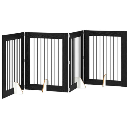 Hundgrind med ställningar 4 pcs Svart ek 80 x 100 cm