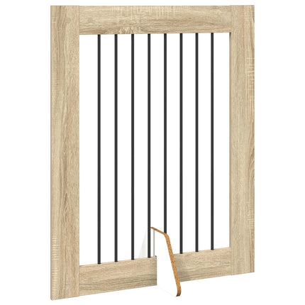 Fällbar hundgrind med stativ 4 pcs Sonoma-ek 321 cm