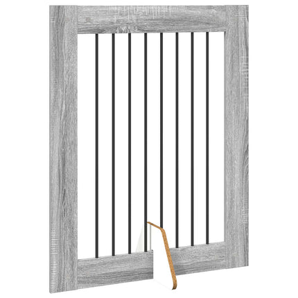 Hundgrind med ställningar 4 pcs Grå sonoma-ek 80 x 100 cm