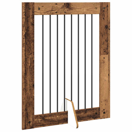 Hundgrind med ställningar 4 pcs Gammalt trä 80 x 100 cm