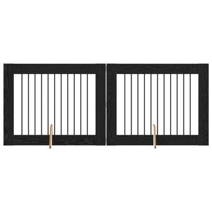 Hundgrind med ställningar 2 pcs Svart ek 100 x 80 cm