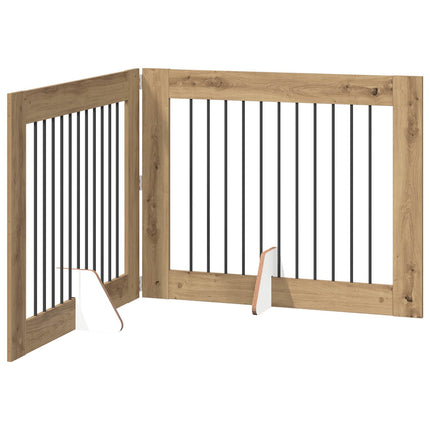 Fällbar hundgrind med stativ 2 pcs Artisan-ek 200,5 cm