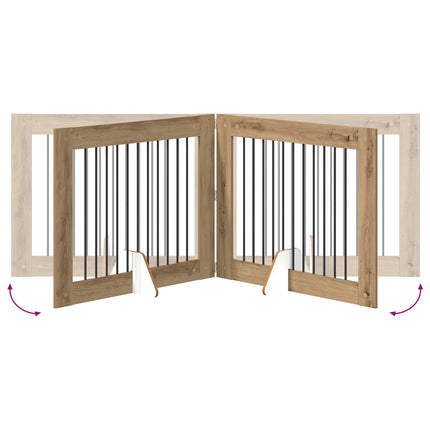 Fällbar hundgrind med stativ 2 pcs Artisan-ek 200,5 cm