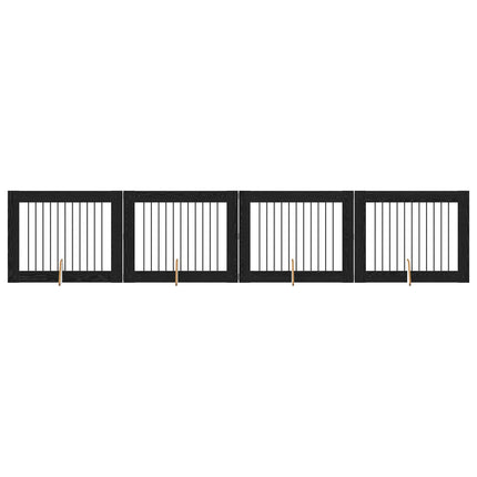 Hundgrind med ställningar 4 pcs Svart ek 100 x 80 cm