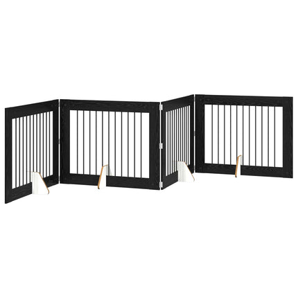 Hundgrind med ställningar 4 pcs Svart ek 100 x 80 cm