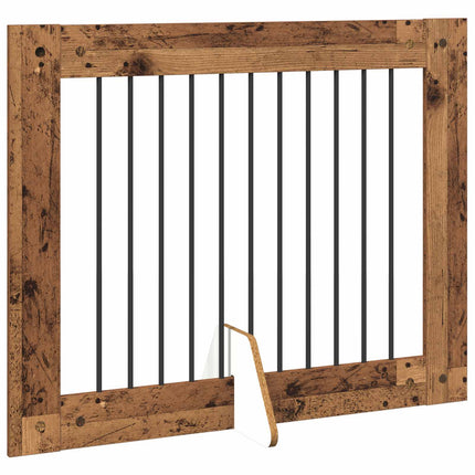 Hundgrind med ställningar 4 pcs Gammalt trä 100 x 80 cm