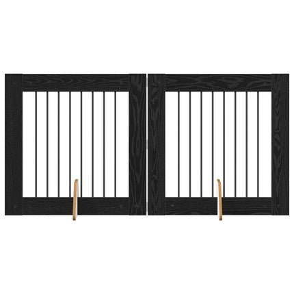 Hundgrind med ställningar 2 pcs Svart ek 80 x 80 cm