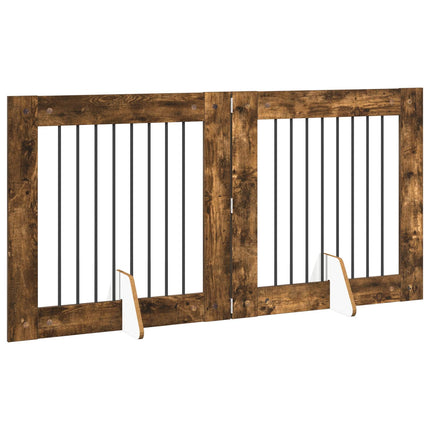 Hundgrind med ställningar 2 pcs Rökt ek 80 x 80 cm