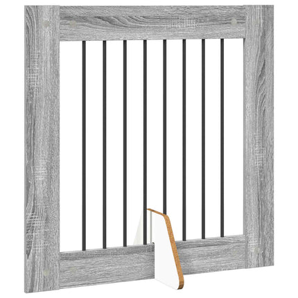 Hundgrind med ställningar 2 pcs Grå sonoma-ek 80 x 80 cm