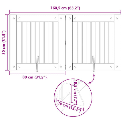 Hundgrind med ställningar 2 pcs Gammalt trä 80 x 80 cm