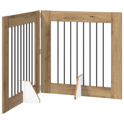 Fällbar hundgrind med stativ 2 pcs Artisan-ek 160,5 cm