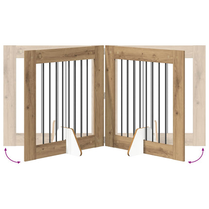 Fällbar hundgrind med stativ 2 pcs Artisan-ek 160,5 cm