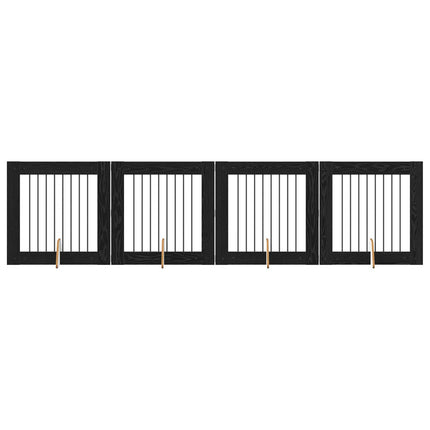 Hundgrind med ställningar 4 pcs Svart ek 80 x 80 cm