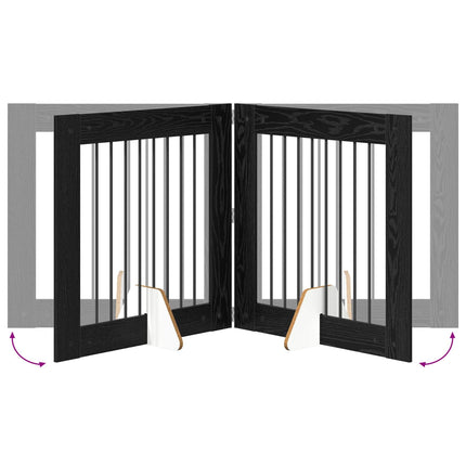 Hundgrind med ställningar 4 pcs Svart ek 80 x 80 cm