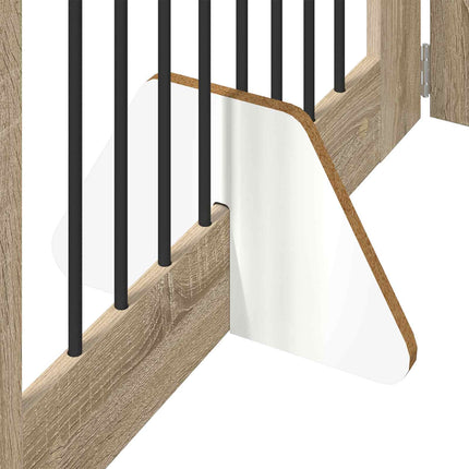 Fällbar hundgrind med stativ 4 pcs Sonoma-ek 321 cm