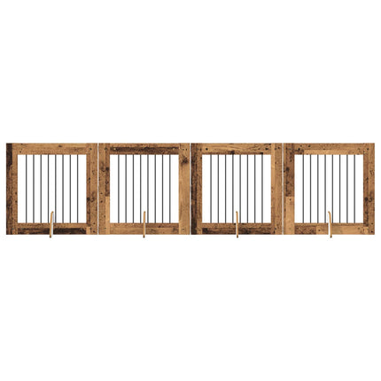 Hundgrind med ställningar 4 pcs Gammalt trä 80 x 80 cm
