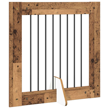 Hundgrind med ställningar 4 pcs Gammalt trä 80 x 80 cm