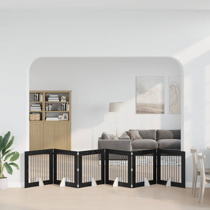 Hundgrind med ställningar 6 pcs Svart ek 80 x 80 cm