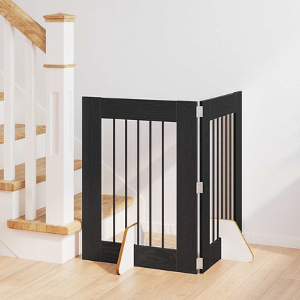 Hundgrind med ställningar 2 pcs Svart ek 60 x 80 cm