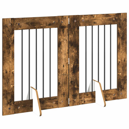 Hundgrind med ställningar 2 pcs Rökt ek 60 x 80 cm