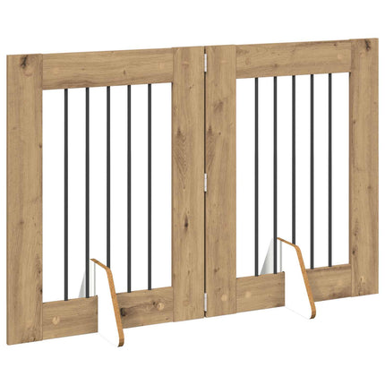 Fällbar hundgrind med stativ 2 pcs Artisan-ek 120,5 cm