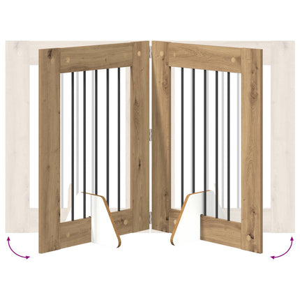 Fällbar hundgrind med stativ 2 pcs Artisan-ek 120,5 cm