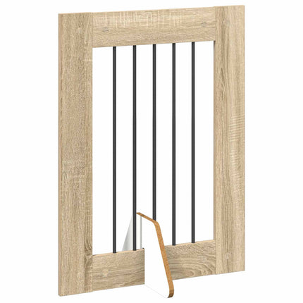 Fällbar hundgrind med stativ 4 pcs Sonoma-ek 241 cm