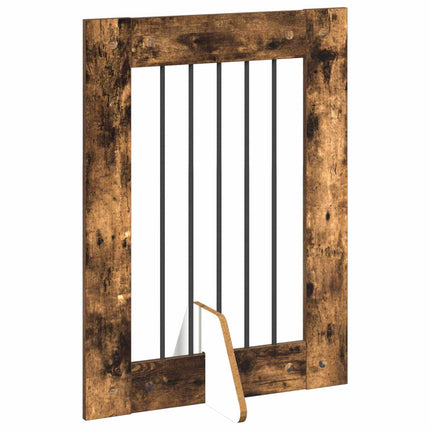 Hundgrind med ställningar 4 pcs Rökt ek 60 x 80 cm