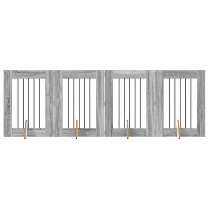 Hundgrind med ställningar 4 pcs Grå sonoma-ek 60 x 80 cm