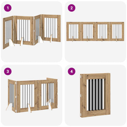 Fällbar hundgrind med stativ 4 pcs Artisan-ek 241 cm