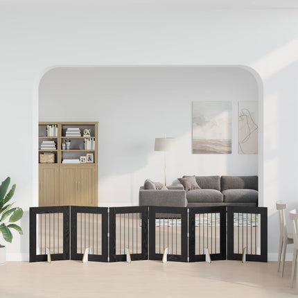 Hundgrind med ställningar 6 pcs Svart ek 60 x 80 cm