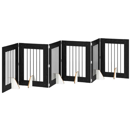 Hundgrind med ställningar 6 pcs Svart ek 60 x 80 cm