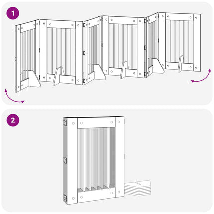 Hundgrind med ställningar 6 pcs Svart ek 60 x 80 cm
