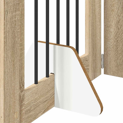 Fällbar hundgrind med stativ 6 pcs Sonoma-ek 362 cm