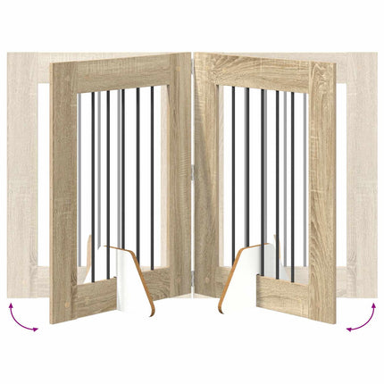 Fällbar hundgrind med stativ 6 pcs Sonoma-ek 362 cm