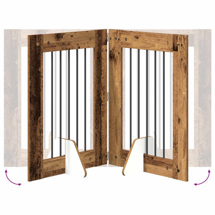 Hundgrind med ställningar 6 pcs Gammalt trä 60 x 80 cm