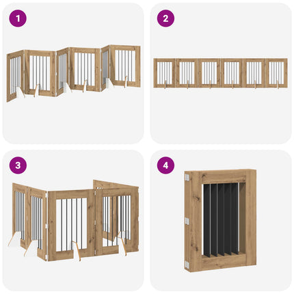 Fällbar hundgrind med stativ 6 pcs Artisan-ek 362 cm