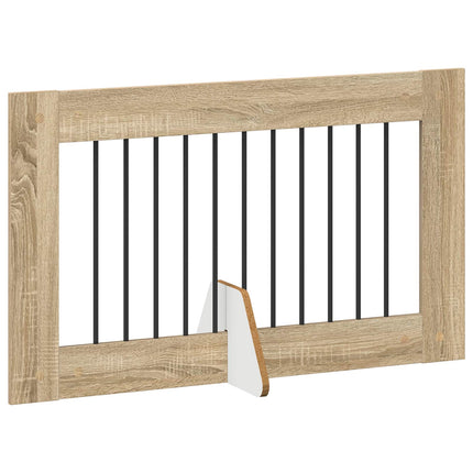 Fällbar hundgrind med stativ 2 pcs Sonoma-ek 200,5 cm