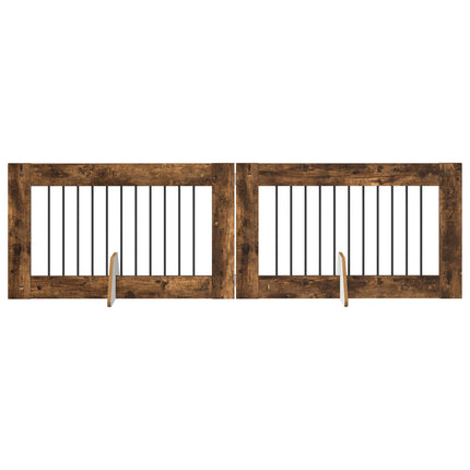 Hundgrind med ställningar 2 pcs Rökt ek 100 x 60 cm
