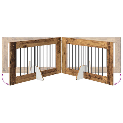 Hundgrind med ställningar 2 pcs Gammalt trä 100 x 60 cm