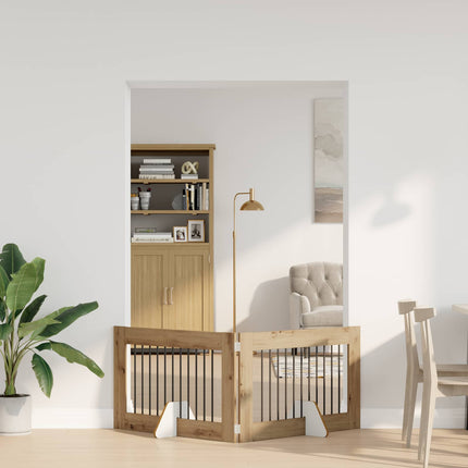 Fällbar hundgrind med stativ 2 st Artisan-ek 200,5 cm