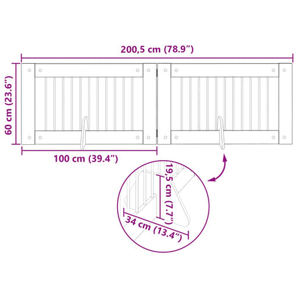 Fällbar hundgrind med stativ 2 st Artisan-ek 200,5 cm